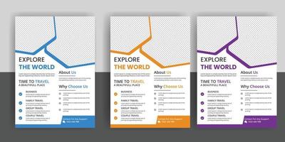 Travel flyer or poster brochure design free download vector