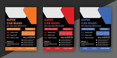 modern car wash car detailing and rental flyer free download vector