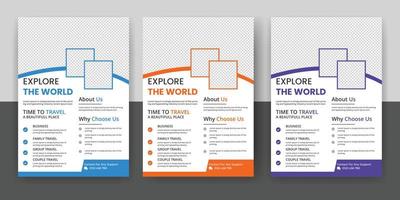 Travel flyer or poster brochure design free download vector