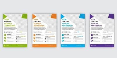 modern online school education admission flyer free download