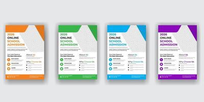 modern online school education admission flyer free download vector