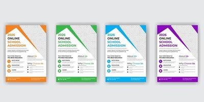 modern online school education admission flyer free download vector