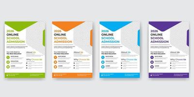 modern online school education admission flyer free download vector