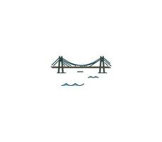 Yavuz Sultan Selim Bridge symbol and city landmark tourist attraction illustration. vector