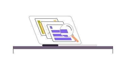 comparación de procesos de negocios, métricas de rendimiento de indicadores y medición, gráficos de análisis de pruebas, evaluación comparativa del concepto de ilustración vectorial plana. vector