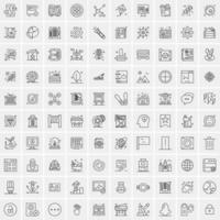 100 iconos de negocios para web y material impreso vector