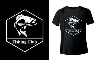 Fishing Club T-shirt Design with editable fish or Fishing Club T-shirt Design vector