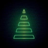 Abstract Christmas tree in neon style. vector