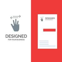 Hand Hand Cursor Up Left Right Grey Logo Design and Business Card Template vector