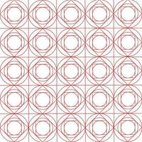 Geometric pattern with red line of circle and square. vector