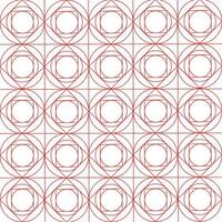 Geometric pattern with red line of circle and square. vector