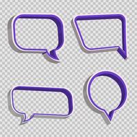 3d speech bubble dialogue box 3d text box, chatting box or live streaming box, 3d message box Set of 3d speak bubble with 3d illustrations render different shape transparent background vector