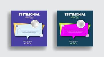 Customer feedback testimonial story template, Client review social media story website banner and vertical banner or flyer template with star rating review vector