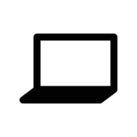 Laptop icon for personal computer in black outline style vector