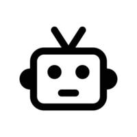 Bot program icon for digital assistant artificial intelligence technology in black outline style vector