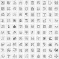 100 iconos de negocios para web y material impreso vector