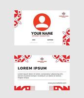 Double-Sides Of Horizontal Business Card Template Layout On White And Red Background. vector