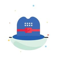 Hat Cap American Abstract Flat Color Icon Template vector