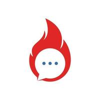 Fire chat logo template Vector. Hot talk logo symbol or icon template vector