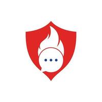 vector de plantilla de logotipo de chat de fuego. hot talk logo símbolo o plantilla de icono