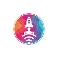 Wifi Rocket vector logo design. Wifi signal symbol and rocket design vector.