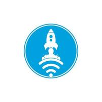 Wifi Rocket vector logo design. Wifi signal symbol and rocket design vector.