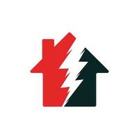 Home thunder logo design. House Power Energy Logo Design Element. vector