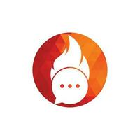 vector de plantilla de logotipo de chat de fuego. hot talk logo símbolo o plantilla de icono