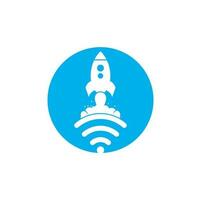 Wifi Rocket vector logo design. Wifi signal symbol and rocket design vector.