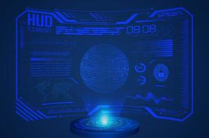 Modern Blue HUD Technology Screen Background vector