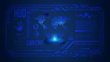 Modern Blue HUD Technology Screen Background vector