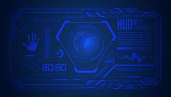 Modern Blue HUD Technology Screen Background vector