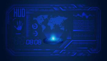 Modern Blue HUD Technology Screen Background vector