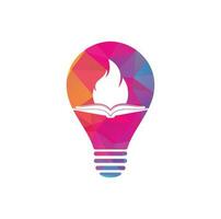 Education fire vector logo design. Education fire bulb icon design.