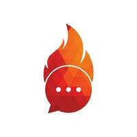 vector de plantilla de logotipo de chat de fuego. hot talk logo símbolo o plantilla de icono