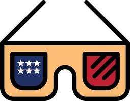 Sunglasses Glasses American Usa  Flat Color Icon Vector icon banner Template