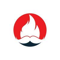 plantilla de diseño de logotipo de vector de fuego de bigote