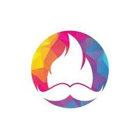 Moustache fire vector logo design template