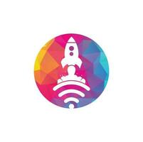 Wifi Rocket vector logo design. Wifi signal symbol and rocket design vector.