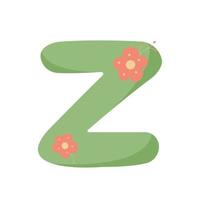 letra z decorativa floral para el diseño de nombres. vector
