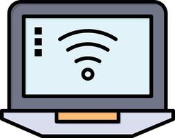 Laptop Computer Signal Wifi  Flat Color Icon Vector icon banner Template