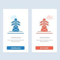 transmisión de energía eléctrica torre de transmisión azul y rojo descargar y comprar ahora tarjeta de widget web vector