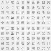 100 iconos de negocios para web y material impreso vector