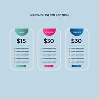 Table price comparison.Host pricing for plan website banner. Customer buy package used.Vector illustration.eps