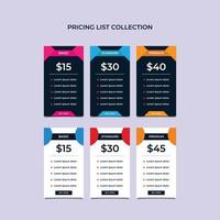 2 Set Table price comparison. Vector. Chart plan template. Pricing grid with 3 columns for purchases, business,.eps vector