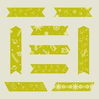 Set of yellow christmas sticky washi tapes new year clipart vector