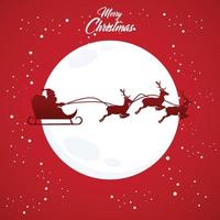 a santa silhouette in the moon vector