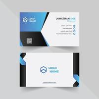 diseño de tarjeta de visita con elegante degradado de color azul y negro vector