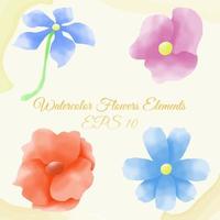watercolor flower elements, suitable for merchandising, and others. eps 10 vector