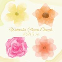 watercolor flower elements, suitable for seamless, and others. eps 10 vector